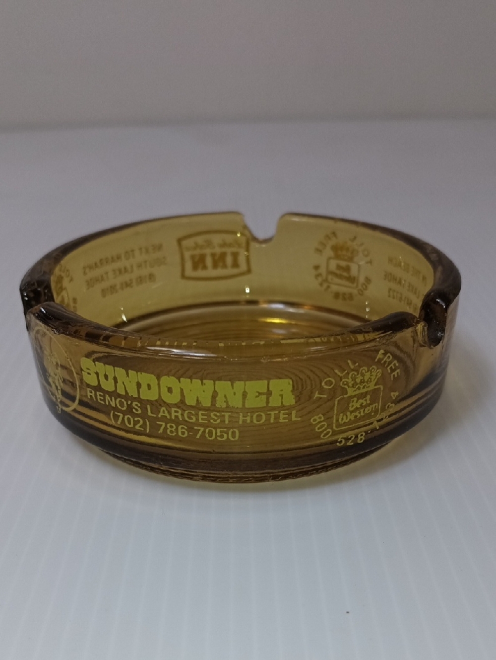 Sundowner Amber Glass Ashtray - Reno Hotel Promo